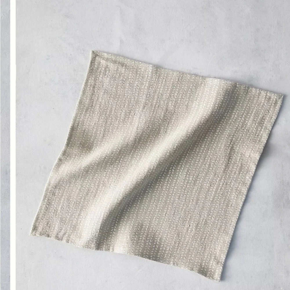 Anthropologie Terrain Ripples Linen Napkins Set of 2:  Yellow and Mint Green NWT